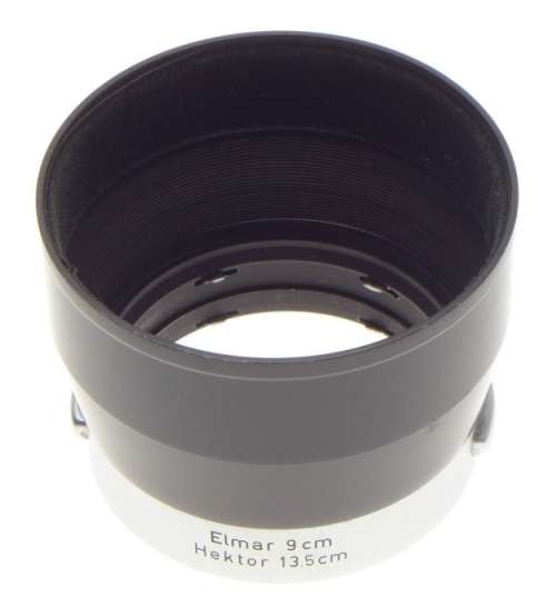 HEKTOR 13.5 BLACK VINTAGE LENS HOOD LEICA ELMAR 9cm LENS SHADE SNAP ON TYPE 90mm