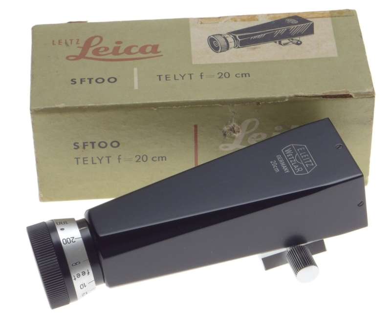 LEICA TELYT f=200mm VIEW FINDER BLACK PAINT BOX UNUSED SFTOO f=20cmm LEITZ MINT