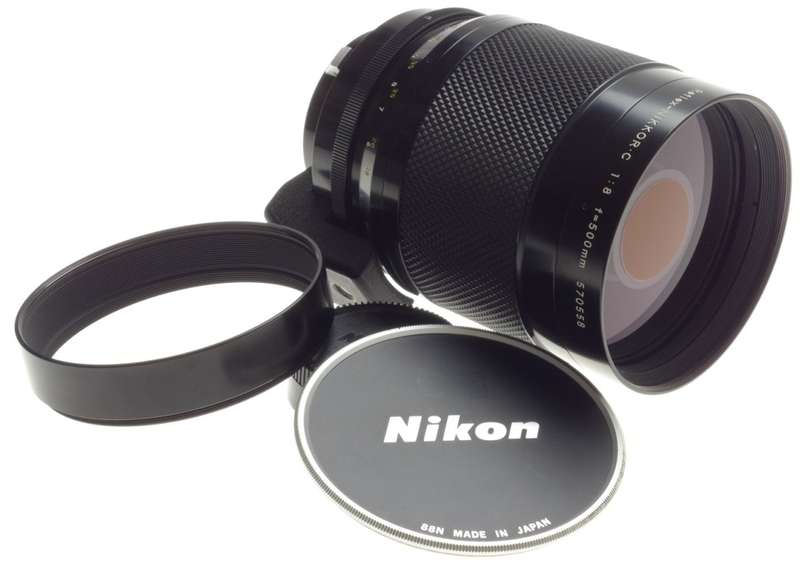NIKON REFLEX-NIKKOR C 1:8 f=500mm MIRROR AI CAMERA LENS SLR 35mm HOOD CAPS MINT