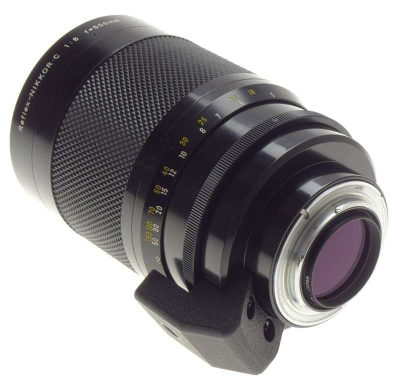 NIKON REFLEX-NIKKOR C 1:8 f=500mm MIRROR AI CAMERA LENS SLR 35mm HOOD CAPS MINT