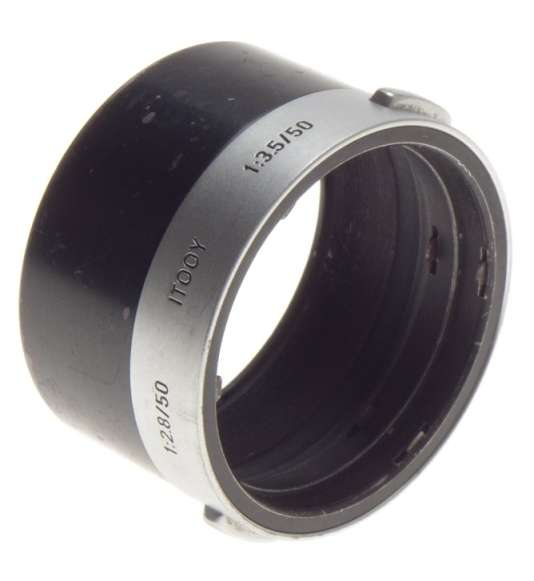 SNAP ON LEICA CHROME 3.5/50mm BLACK CAMERA LENS HOOD SHADE ITOOY 2.8/50mm LEITZ