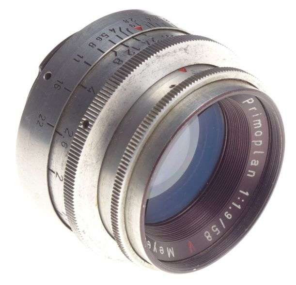 PRIMOPLAN 1:1.9/58mm red V Meyer-Optik Exakta mount chrome fast used lens f=58mm