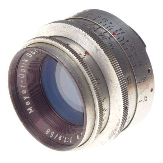 PRIMOPLAN 1:1.9/58mm red V Meyer-Optik Exakta mount chrome fast used lens f=58mm