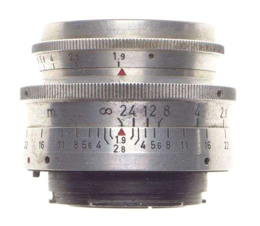 PRIMOPLAN 1:1.9/58mm red V Meyer-Optik Exakta mount chrome fast used lens f=58mm
