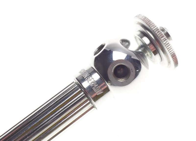 MINOX camera tripod chrome compact with release cable and leather case ball head
