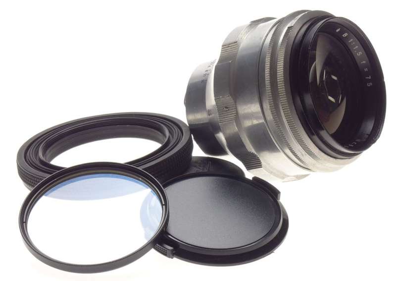 Carl Zeiss Jena BIOTAR 75 lens 1.5/75mm f/1.5 Exakta Mount used rare chrome cap
