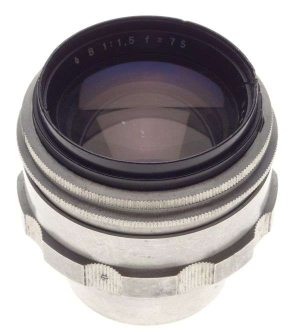 Carl Zeiss Jena BIOTAR 75 lens 1.5/75mm f/1.5 Exakta Mount used rare chrome cap