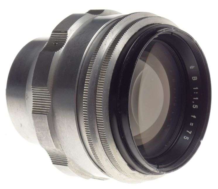 Carl Zeiss Jena BIOTAR 75 lens 1.5/75mm f/1.5 Exakta Mount used rare chrome cap