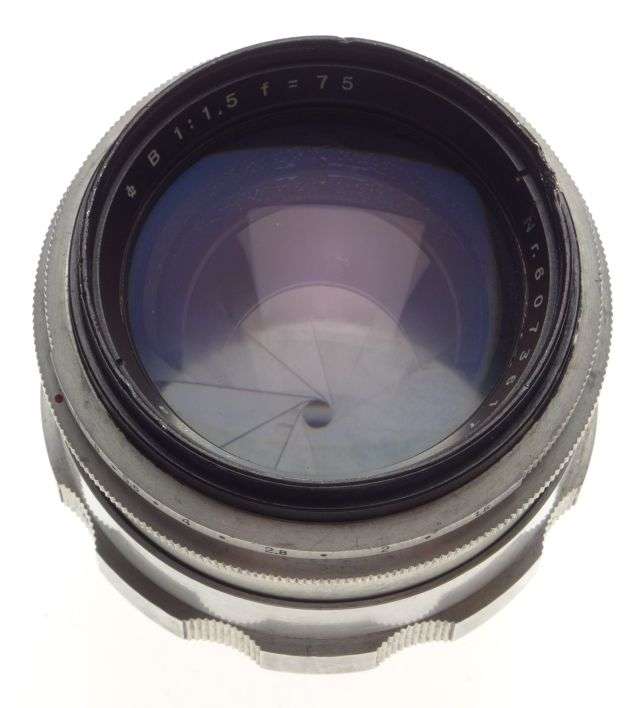 Carl Zeiss Jena BIOTAR 75 lens 1.5/75mm f/1.5 Exakta Mount used rare chrome cap