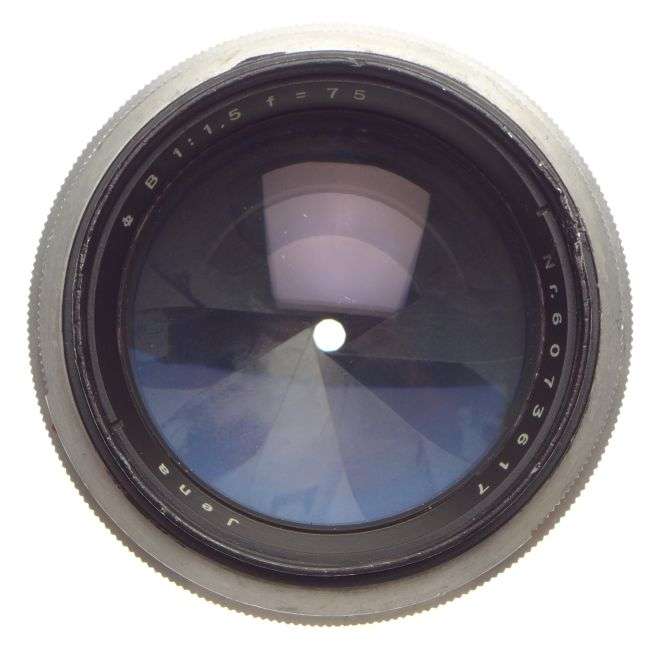 Carl Zeiss Jena BIOTAR 75 lens 1.5/75mm f/1.5 Exakta Mount used rare chrome cap