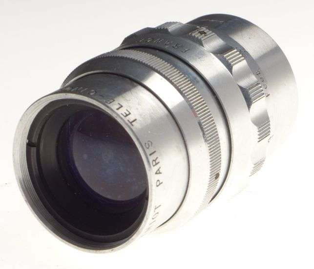 Som Berthiot Tele-Cinor 3.5 f=75mm chrome C-mount vintage lens bolex beaulieux