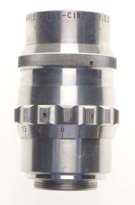 Som Berthiot Tele-Cinor 3.5 f=75mm chrome C-mount vintage lens bolex beaulieux