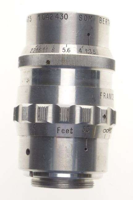 Som Berthiot Tele-Cinor 3.5 f=75mm chrome C-mount vintage lens bolex beaulieux