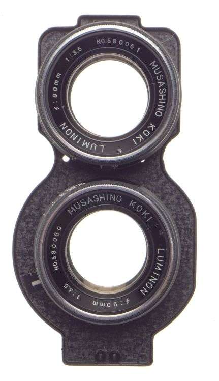 LUMINON f=90mm 1:3.5 Musashino Koki TLR rare lens 3.5/90mm Posssibly PROTOTYPE