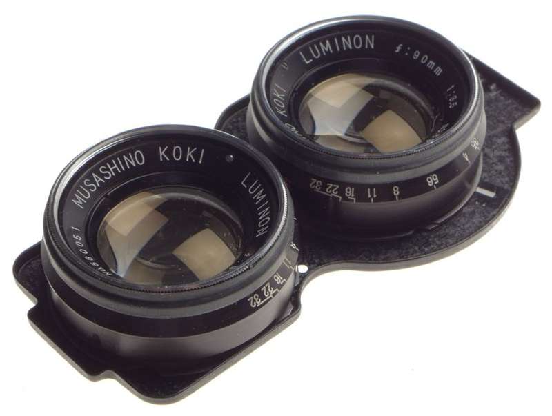 LUMINON f=90mm 1:3.5 Musashino Koki TLR rare lens 3.5/90mm Posssibly PROTOTYPE