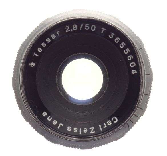 Carl Zeiss Jena Tessar 2.8 f=50mm T Exakta bayonet mount chrome 2.8/50mm pre set