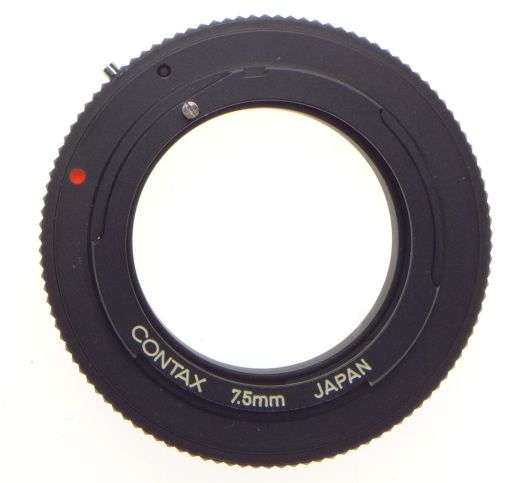 Zeiss Contax Reverse 7.5mm black ring lens adapter Mint condition for SLR camera