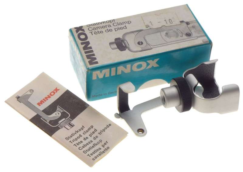 mint MINOX spy camera tripod adapter mount boxed stativkopf chrome manual incl.