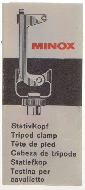 mint MINOX spy camera tripod adapter mount boxed stativkopf chrome manual incl.