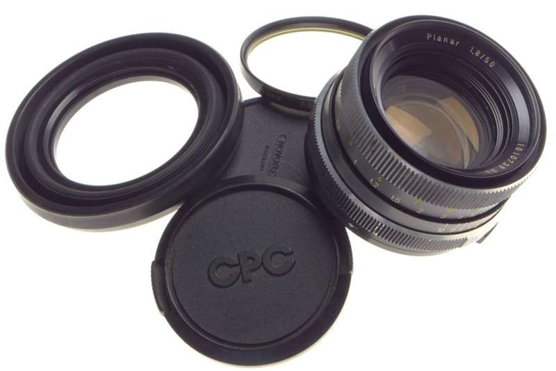 ROLLEI Planar 1:1.8/50 bayonet mount camera lens f=50mm caps hood filter clean