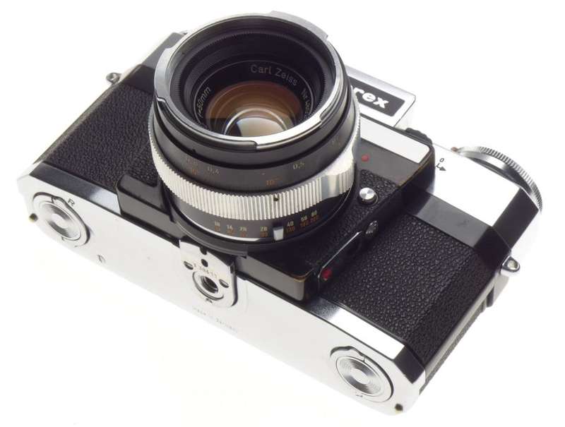 ZEISS CONTAREX Super SLR 35mm chrome film camera Planar 1:2/50mm lens case strap