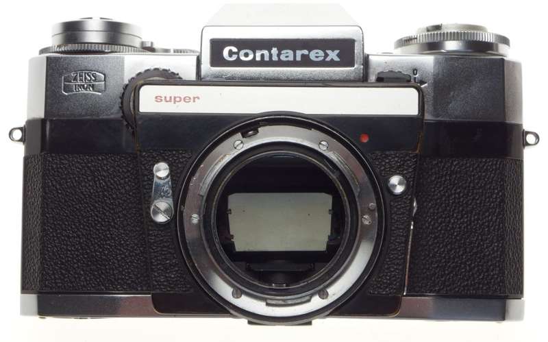 ZEISS CONTAREX Super SLR 35mm chrome film camera Planar 1:2/50mm lens case strap