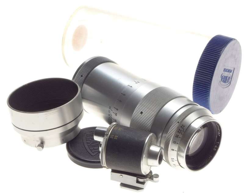Steinheil CULMINAR 1:4.5/135mm lens Universal turret viewfinder hood M39 leica