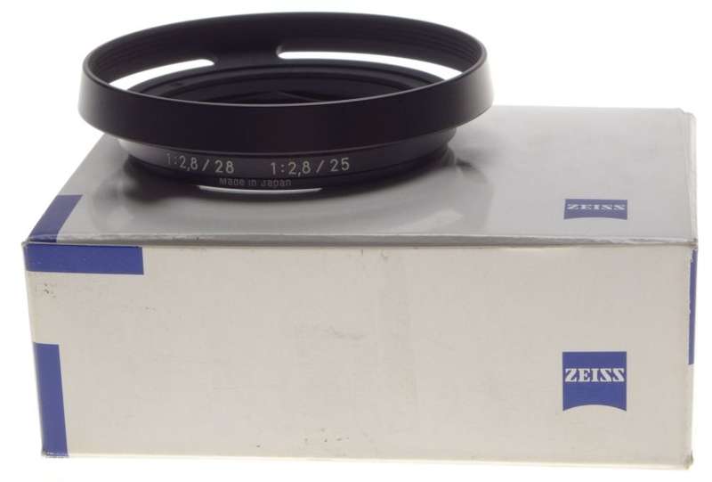 black Carl Zeiss 2.8/25 lens hood 2.8/28 shade vented new boxed bayonet mount