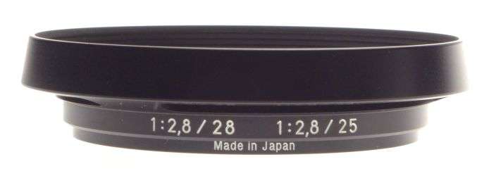 black Carl Zeiss 2.8/25 lens hood 2.8/28 shade vented new boxed bayonet mount