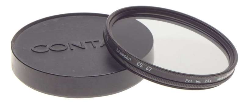 Carl Zeiss CONTAX front lens cap with HELIOPLAN 67 Pol. Lin. 2.5x lens filter