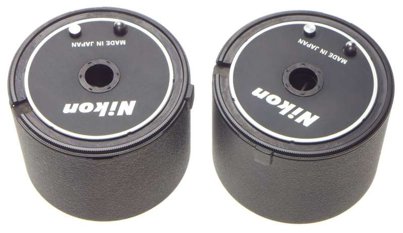 NIPPON KOGAKU F250 film spool large cartridge cassette pair set with case used