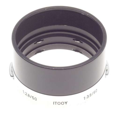 CLEAN SNAP ON LEICA CHROME 3.5/50mm BLACK CAMERA LENS HOOD SHADE ITOOY 2.8/50mm