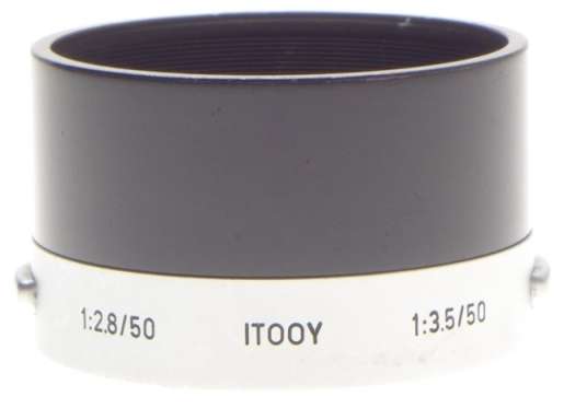 CLEAN SNAP ON LEICA CHROME 3.5/50mm BLACK CAMERA LENS HOOD SHADE ITOOY 2.8/50mm