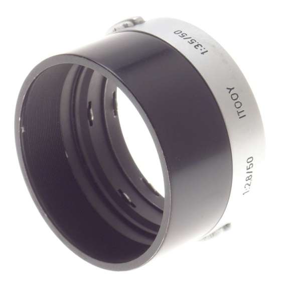 CLEAN SNAP ON LEICA CHROME 3.5/50mm BLACK CAMERA LENS HOOD SHADE ITOOY 2.8/50mm