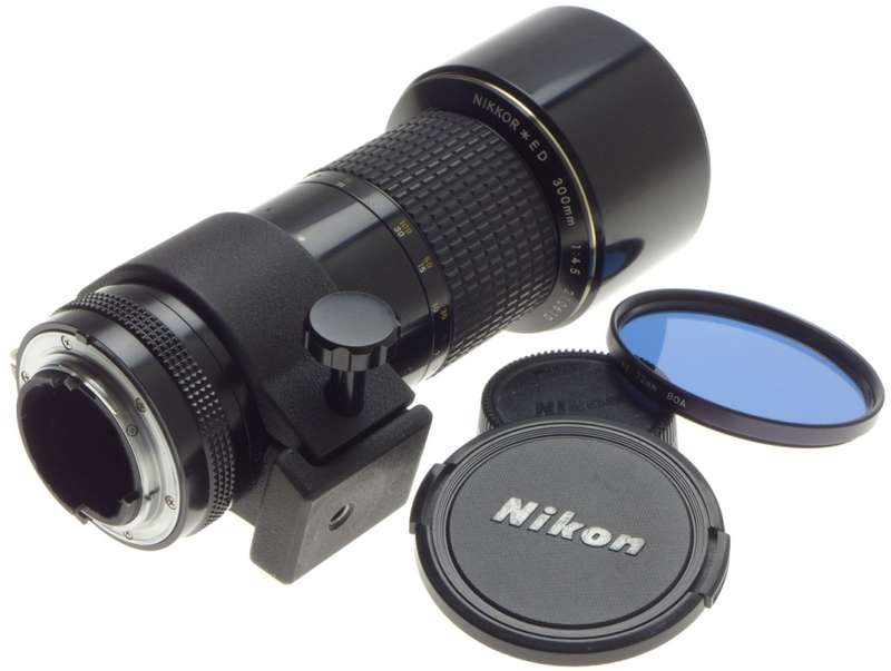 AI-S NIKKOR ED 300mm 1:4.5 FITS DF CAPS FILTER CASE 300/4.5 SLR NIKON LENS f=300