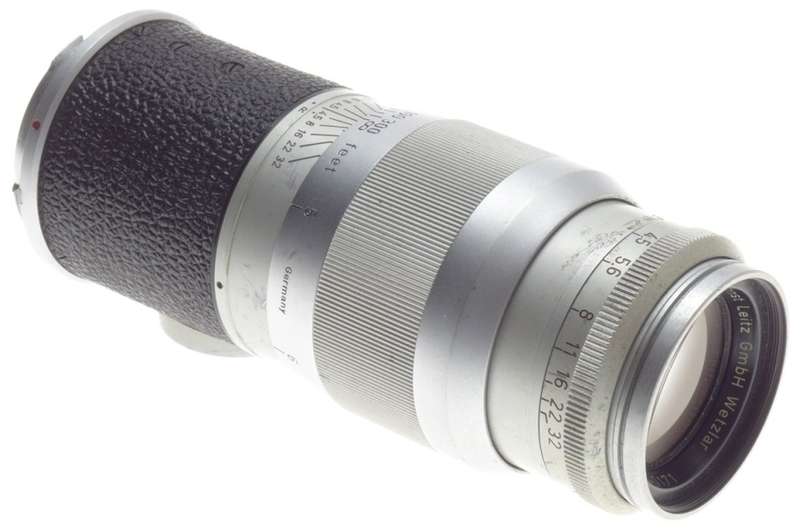 CHROME USED LEICA M 1:4.5/135mm HEKTOR BAYONET MOUNT CAMERA LENS NEEDS CLEANING