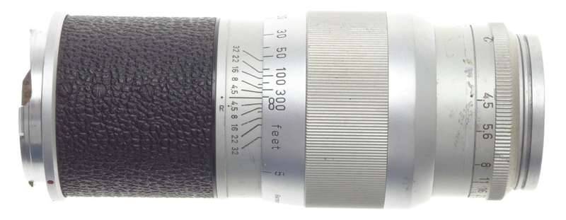 CHROME USED LEICA M 1:4.5/135mm HEKTOR BAYONET MOUNT CAMERA LENS NEEDS CLEANING
