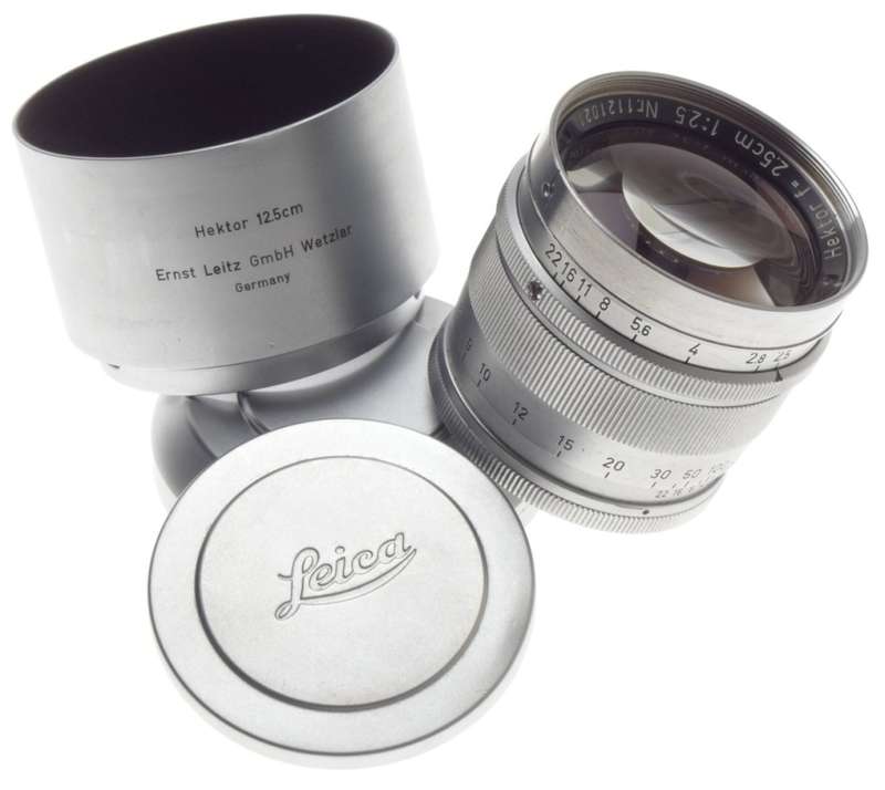 HEKTOR 2.5cm 1:2.5 RARE LEICA VISOFLEX TELEPHOTO RANGEFINDER CAMERA LENS 2.5/250