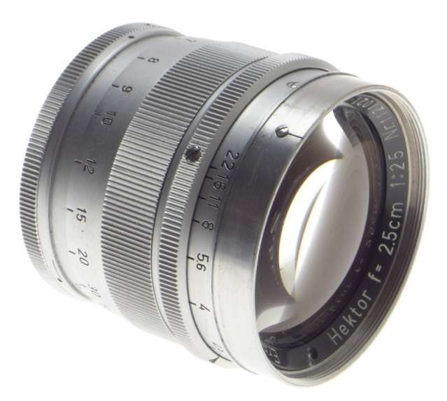 HEKTOR 2.5cm 1:2.5 RARE LEICA VISOFLEX TELEPHOTO RANGEFINDER CAMERA LENS 2.5/250