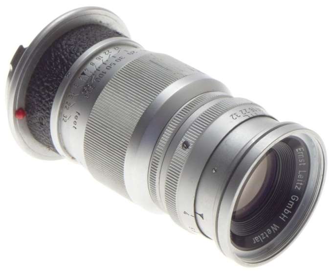 LEITZ M BAYONET MOUNT ELMAR 1:4 f=9cm LEICA CAMERA LENS 1:4/90mm CHROME VERSION