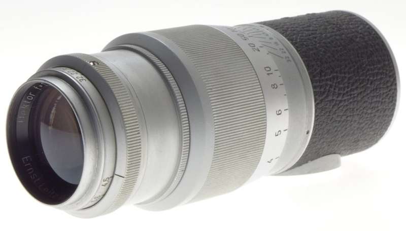 LIGHTLY USED HEKTOR 1:4.5/13.5cm M39 LTM LEICA 4/135mm CAMERA LENS CHROME LEITZ