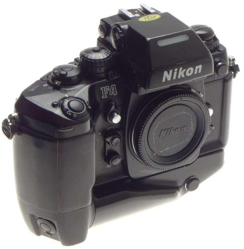 SLR F4 NIKON 35mm FILM CAMERA BODY DP 20 PRISM FINDER BATTRY GRIP NICE CONDITION
