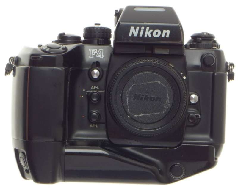 SLR F4 NIKON 35mm FILM CAMERA BODY DP 20 PRISM FINDER BATTRY GRIP NICE CONDITION