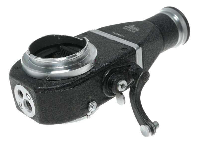 Leitz Visoflex with chimney viewfinder converts Leica M to SLR camera