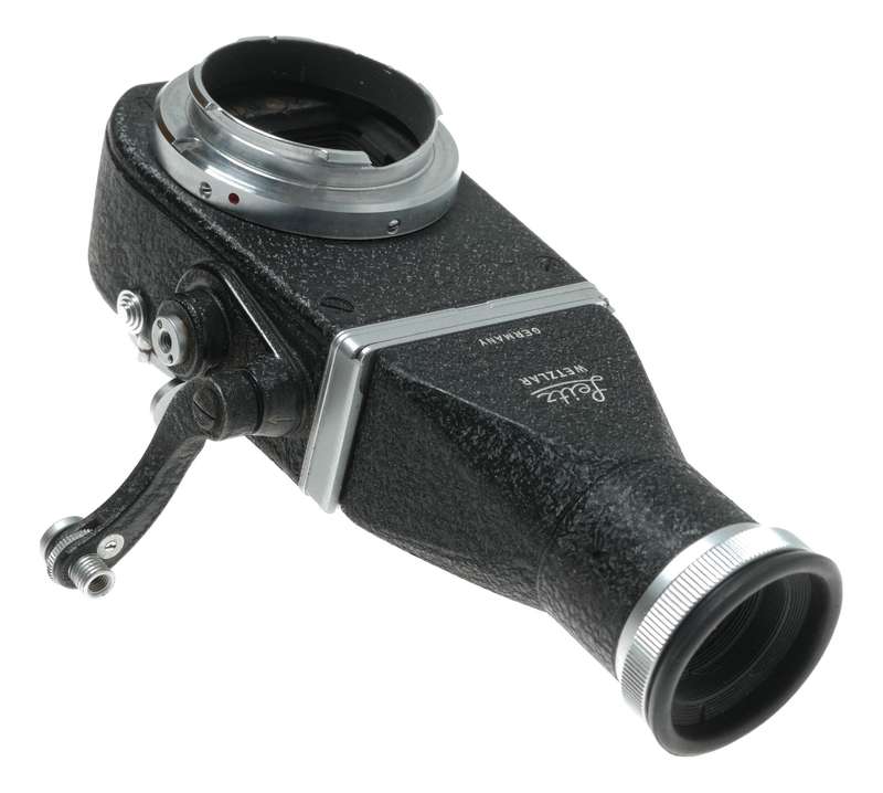 Leitz Visoflex with chimney viewfinder converts Leica M to SLR camera