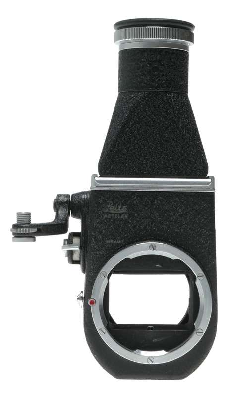 Leitz Visoflex with chimney viewfinder converts Leica M to SLR camera
