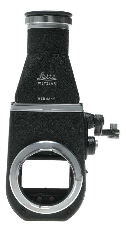 Leitz Visoflex with chimney viewfinder converts Leica M to SLR camera