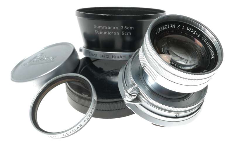 Leica M Summicron 1:2 f=5cm bayonet mount 2/50mm lens set just serviced