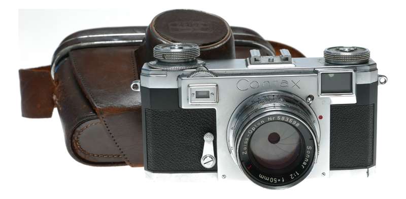 Zeiss Opton T Sonnar 1:2 f=5cm RF Contax camera cased clean condition