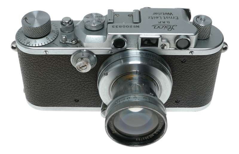 Leica III rangefinder camera Summar f=5cm 1:2 lens cap case vintage